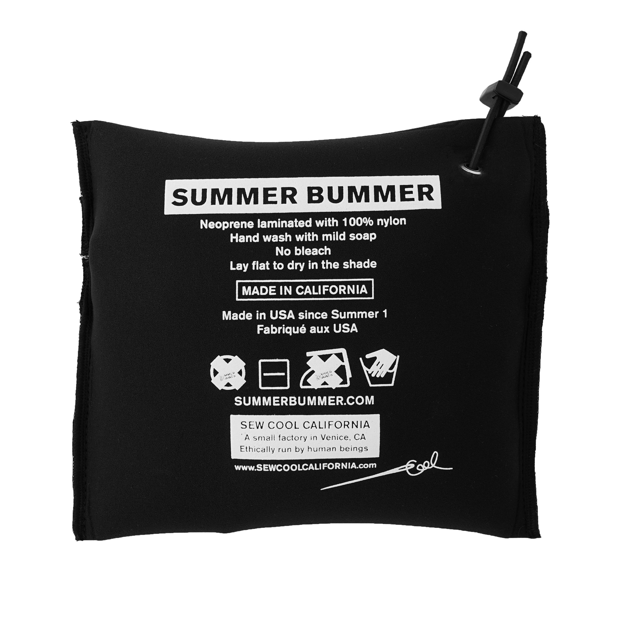 SUMMER BUMMER + SOFTWARE PROTECTIVE CLOTHING BLACK SMOOTH SKIN ZIP POUCH